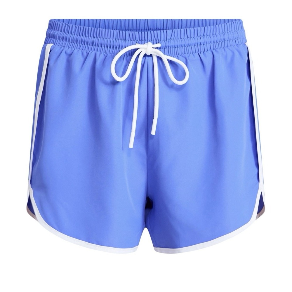 M0217-Athletic Works Women's L 12-14 Piped Running Shorts Santorini Blue NWT